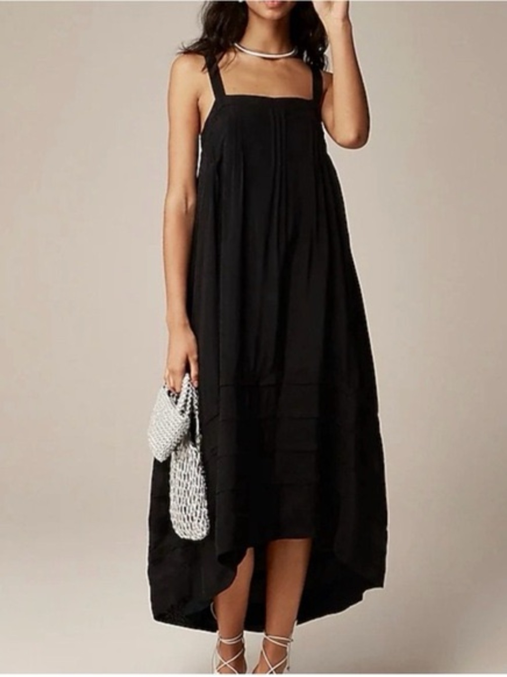 J. Crew Pintuck Midi Dress in Drapey Organza sz Med